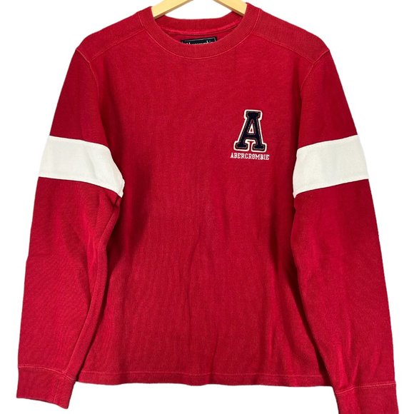 Abercrombie & Fitch Other - Vintage Abercrombie & Fitch Men's Red and White Sweater Long Sleeve Y2K sz M